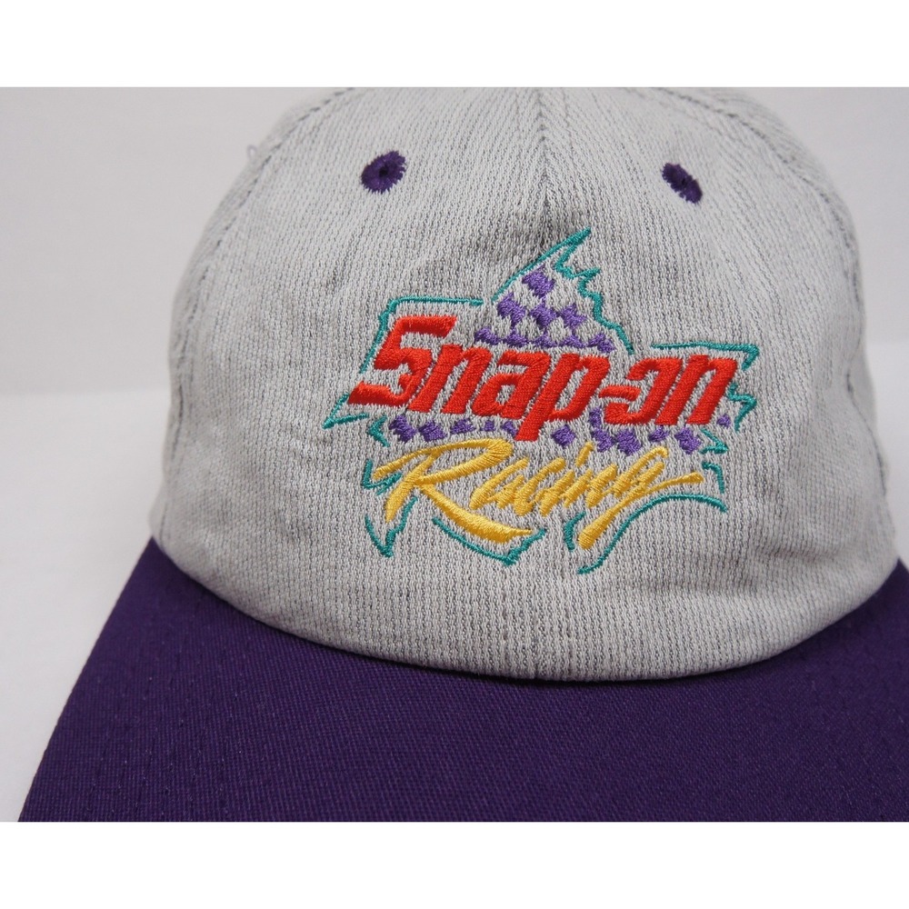 Vintage Snap On Racing Hat Mens OSFA Snapback Gray Cars Auto Casual Adult - Picture 2 of 9